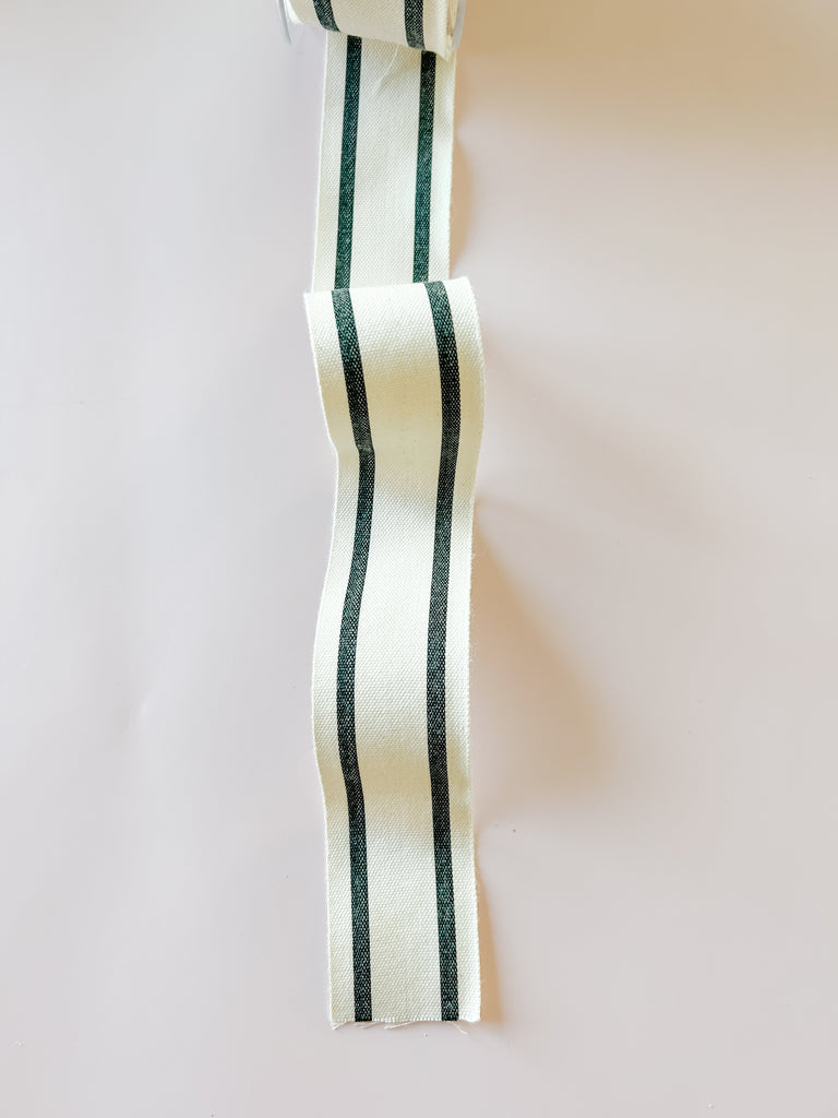 1.5 Woven Cotton Black Double Stripes Ribbon